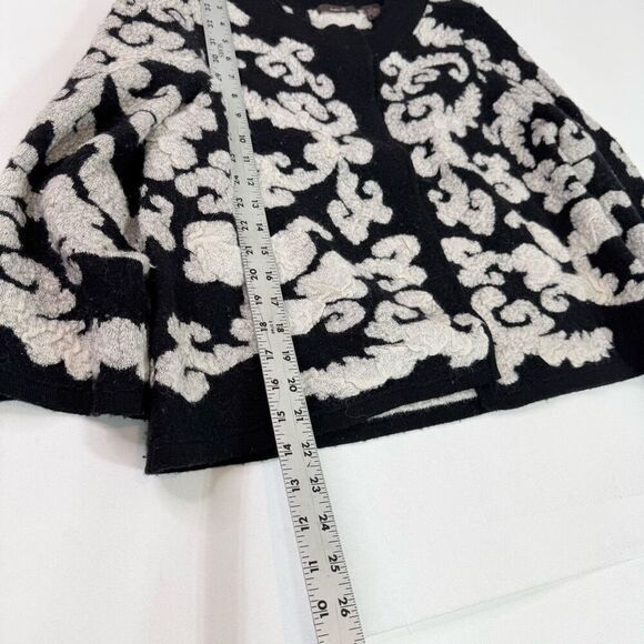 Heather B Sweater Womens XL Black Wool Blend Artsy Cardigan Open Front Snap Top - Picture 5 of 7